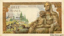 1000 Francs DÉESSE DÉMÉTER FRANCE  1943 F.40.40 TB