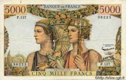 5000 Francs TERRE ET MER FRANCE  1957 F.48.13 pr.TTB