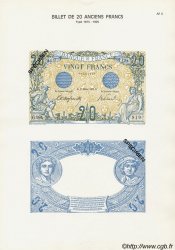 20 Francs BLEU Planche FRANCE  1975 F.10pl NEUF