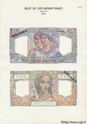 1000 Francs MINERVE ET HERCULE Planche FRANCE  1975 F.41pl NEUF