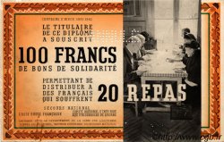 100 Francs - 20 Repas Annulé FRANCE régionalisme et divers  1941 KL.01 pr.SUP