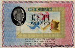 100 Francs BON DE SOLIDARITÉ FRANCE régionalisme et divers  1941 KL.10B SPL