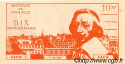10 Nouveaux Francs RICHELIEU FRANCE régionalisme et divers  1963  NEUF