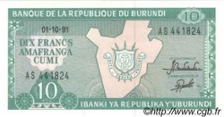10 Francs BURUNDI  1991 P.33b