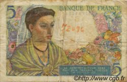 5 Francs BERGER FRANCE  1943 F.05 B+ à TB
