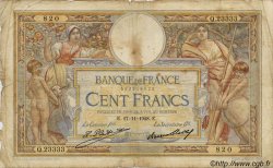 100 Francs LUC OLIVIER MERSON grands cartouches FRANCE  1923 F.24 B à TB