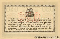 50 Centimes Spécimen FRANCE régionalisme et divers Béthune 1915 JP.026.03 NEUF