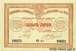 50 Centimes FRANCE régionalisme et divers Boulogne-Sur-Mer  1914 JP.031.11 NEUF
