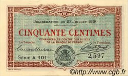 50 Centimes FRANCE régionalisme et divers Chambéry 1916 JP.044.07 NEUF