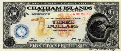 3 Dollars ILES CHATHAM  2001 P.-- NEUF