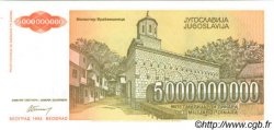 5000000000 Dinara YOUGOSLAVIE  1993 P.135a pr.NEUF