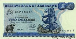 2 Dollars ZIMBABWE  1994 P.01c NEUF