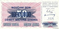 10000000 Dinara Faux BOSNIE HERZÉGOVINE  1993 P.036 NEUF
