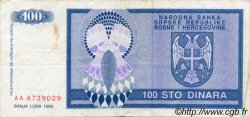 100 Dinara BOSNIE HERZÉGOVINE  1992 P.135a TTB