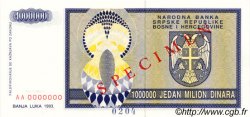 1000000 Dinara Spécimen BOSNIE HERZÉGOVINE  1993 P.142s NEUF