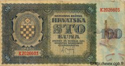 100 Kuna CROATIE  1941 P.02 TB+