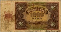1000 Kuna CROATIE  1941 P.04a B