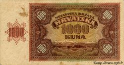 1000 Kuna CROATIE  1941 P.04a TB