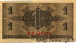 1 Kuna CROATIE  1942 P.07 TTB