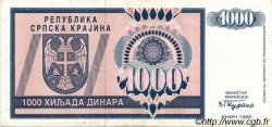 1000 Dinara CROATIE  1992 P.R05a TTB
