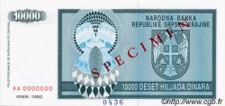 10000 Dinara Spécimen CROATIE  1992 P.R07s NEUF