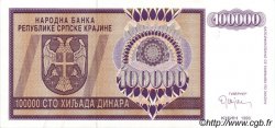 100000 Dinara CROATIE  1993 P.R09a pr.NEUF