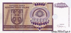100000 Dinara Annulé CROATIE  1993 P.R09s pr.NEUF