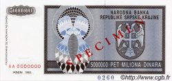 5000000 Dinara Spécimen CROATIE  1993 P.R11s NEUF