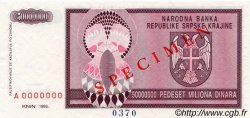 50000000 Dinara Spécimen CROATIE  1993 P.R14s NEUF