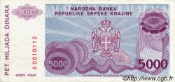 5000 Dinara CROATIE  1993 P.R20a SUP+
