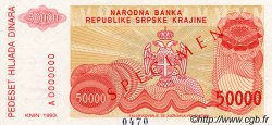 50000 Dinara Spécimen CROAZIA  1993 P.R21s