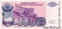 100000 Dinara CROAZIA  1993 P.R22a FDC