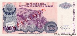 100000 Dinara Spécimen CROATIE  1993 P.R22s NEUF