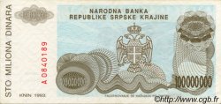 100000000 Dinara CROATIE  1993 P.R25a SUP