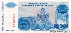 5000000000 Dinara CROATIE  1993 P.R27a