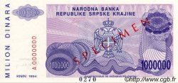 1000000 Dinara Spécimen CROATIE  1994 P.R33s NEUF
