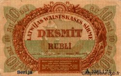 10 Rubli LETTONIE  1919 P.04d TTB