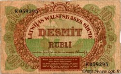 10 Rubli LETTONIE  1919 P.04f B+