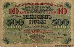 10 Latu sur 500 Rubli LETTONIE  1920 P.13a pr.TB