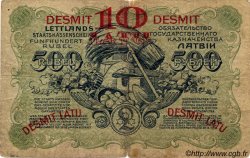 10 Latu sur 500 Rubli LETTONIE  1920 P.13a pr.TB
