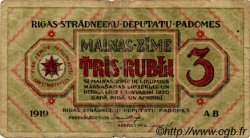 3 Rubli LETTONIE Riga 1919 P.R2a B