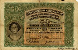 50 Francs SUISSE  1924 P.34a B+