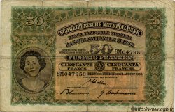50 Francs SUISSE  1938 P.34h TB