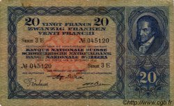20 Francs SUISSE  1930 P.39b TB