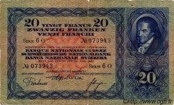 20 Francs SUISSE  1933 P.39d B+