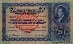 20 Francs SUISSE 1938 P.39g