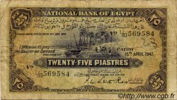 25 Piastres ÉGYPTE  1947 P.010d B+