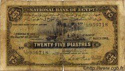 25 Piastres ÉGYPTE  1948 P.010d B