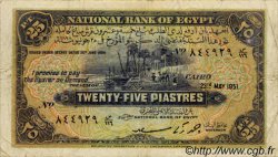 25 Piastres ÉGYPTE  1951 P.010f TB