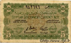 5 Piastres ÉGYPTE  1940 P.163 TB+